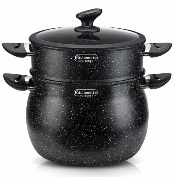 סיר קוסקוס/אידוי 9 ליטר קוטר 24 ס"מ מעוצב ואיכותי