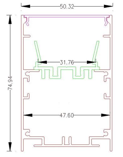 1 מטר פרופיל 5075 100W לעמעום  יורולוקס 
