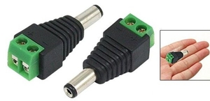 קונקטור למצלמת אבטחה 5.5/2.1mm Coaxial DC Power Plug