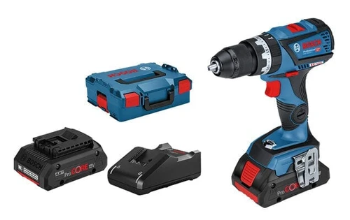 מברגה/מקדחה רוטטת בוש GSB 18V-60C + שתי סוללות 4 אמפר + מטען + מזוודה BOSCH