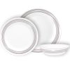 סט צלחות 18 חלקים, קורנינג בראשד סילבר | Corning Ware Brushed Silver