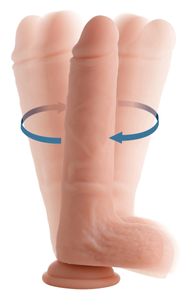 דילדו איכותי סיליקון LifeLike באורך 20.3 ס"מ XR Brands - Big Shot Rotating Remote Control Silicone Dildo