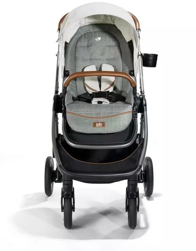 סט עגלת תינוק FINITI עם סל שכיבה (אמבטיה) CALMI ההופך גם למושב בטיחות בגימור סיגנצ'ור יוקרתי - Oyster אפור בהיר