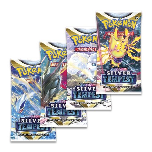 מארז 10 קלפי פוקימון בהפתעה Sword and Shield Silver Tempest Booster Pack