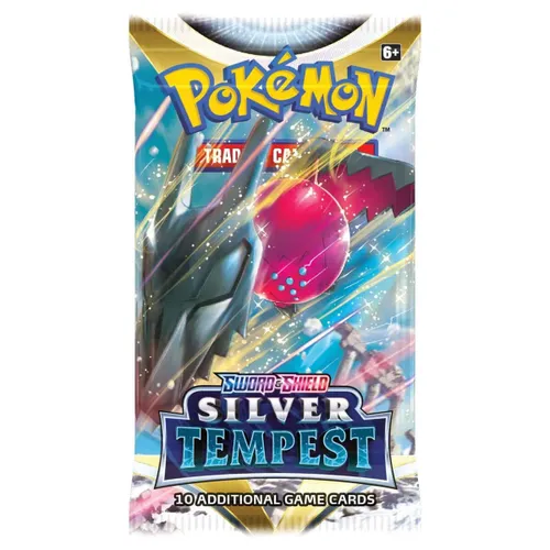 מארז 10 קלפי פוקימון בהפתעה Sword and Shield Silver Tempest Booster Pack