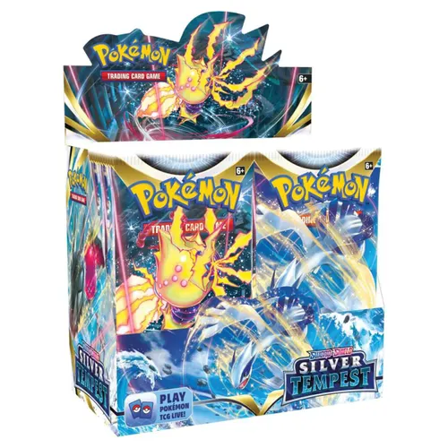 מארז 10 קלפי פוקימון בהפתעה Sword and Shield Silver Tempest Booster Pack