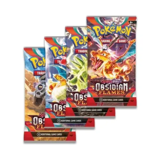 מארז 10 קלפי פוקימון בהפתעה Scarlet & Violet 3 Obsidian Flames Booster Box