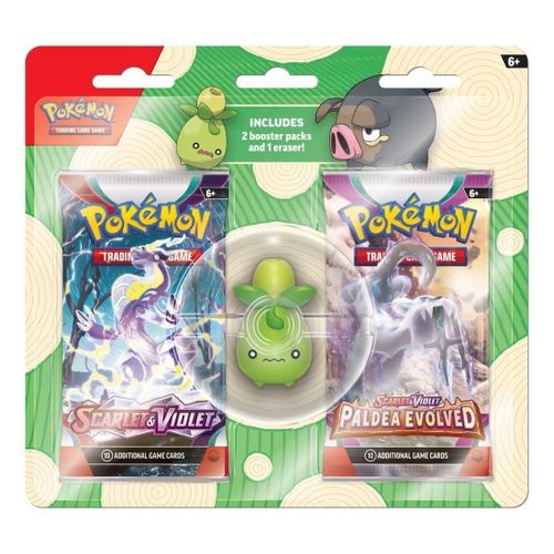 2 מארזי קלפי פוקימון בהפתעה + מחק Scarlet & Violet or Palada Evolve Booster Box