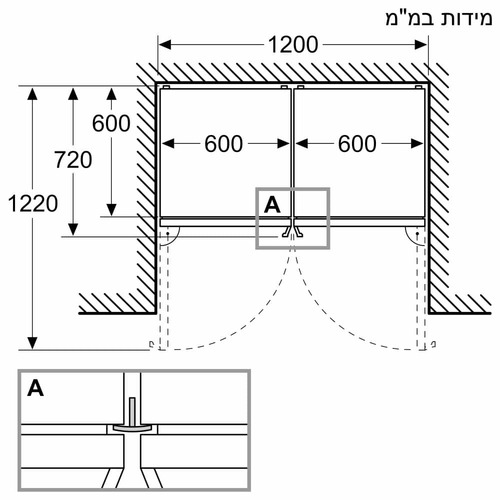 מקרר ‏מקפיא תחתון Bosch KGN362IDF ‏321 ‏ליטר בוש