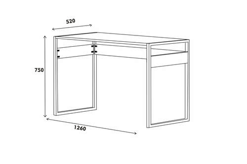 שולחן כתיבה ועבודה ברוחב 126 ס