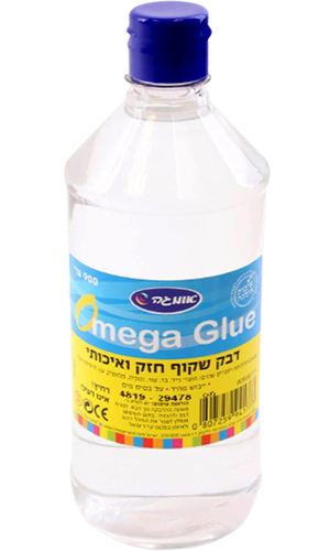 בקבוק דבק שקוף חזק ואיכותי/ 900 גר'/ אומגה