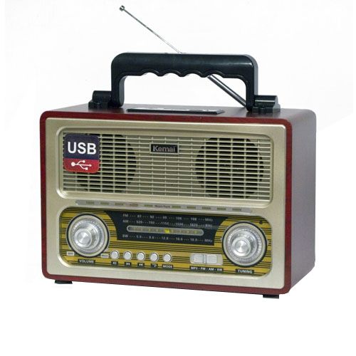 רדיו בעיצוב רטרו בלוטוס Kemai Portable Rechargeable Radio MD1705BT