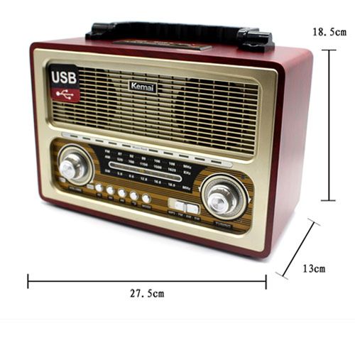 רדיו בעיצוב רטרו בלוטוס Kemai Portable Rechargeable Radio MD1705BT