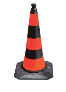 קונוס תנועה כתום שחור 75 ס"מ WORKER