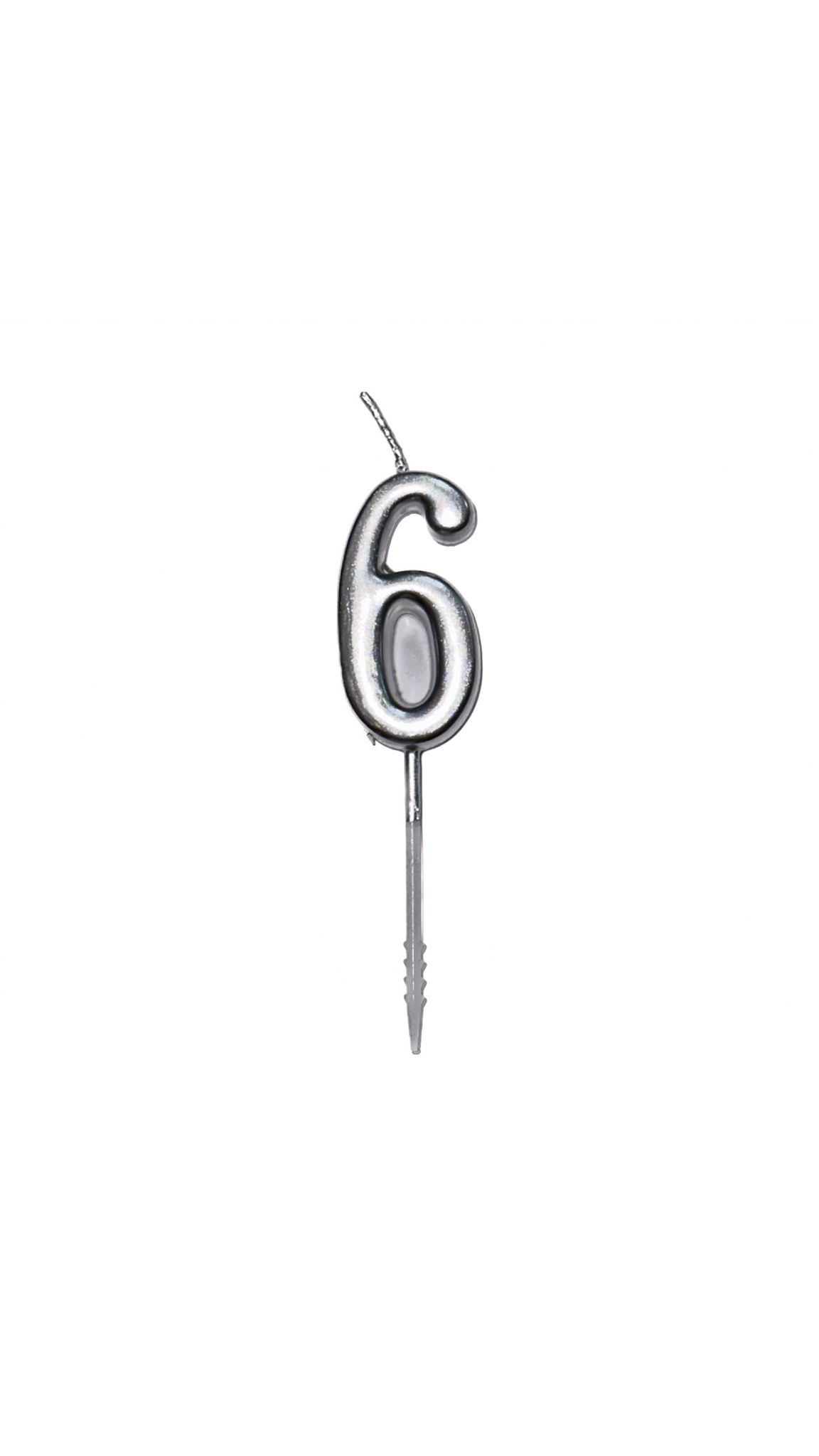 נר קטן כסף ספרה 6