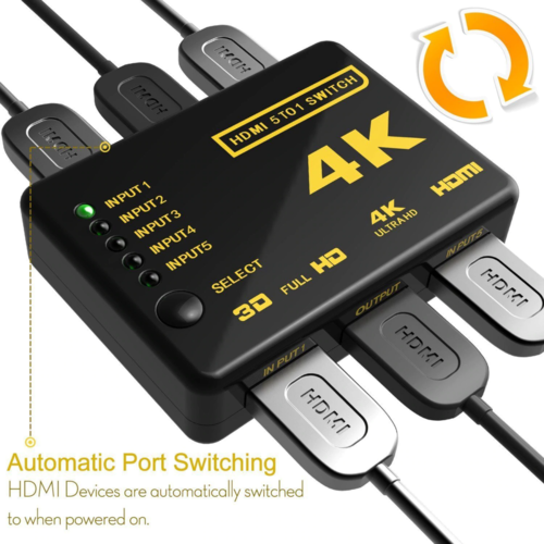 מפצל 1/5 עם שלט HDMI