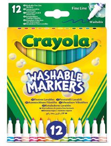 סט 12 טושים דקים נשטפים בקלות (מחיקים)