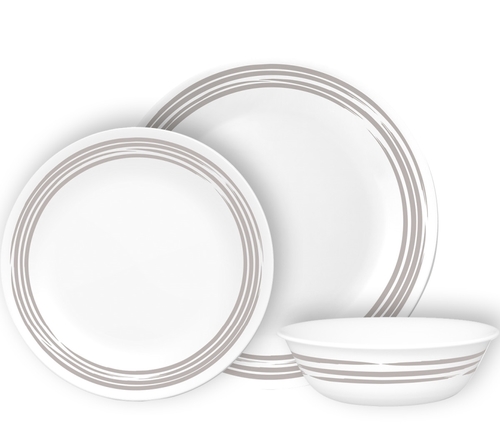 סט צלחות 12 חלקים -  Brushed Silver