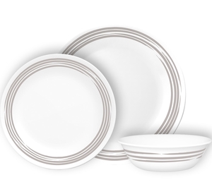 סט צלחות 12 חלקים -  Brushed Silver