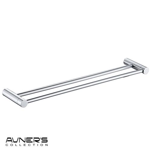 מוט כפול למגבת 80 ס״מ STYLO ניקל מבריק