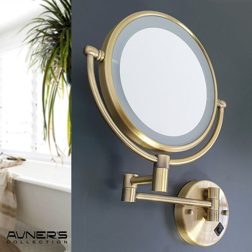 מראה מגדילה פי 7 עם תאורת לד בטרייה ברונזה M25-BR