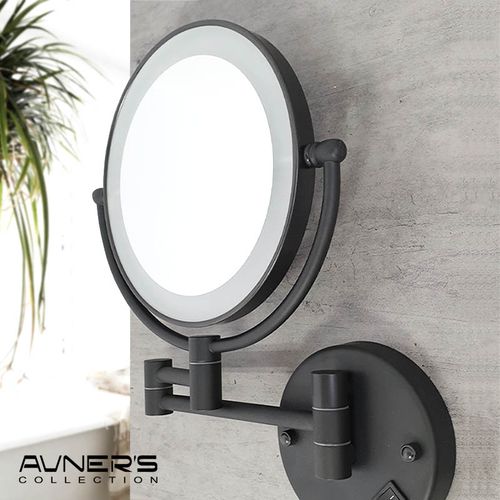 מראה מגדילה עם תאורה פי 7 שחור M25-BL