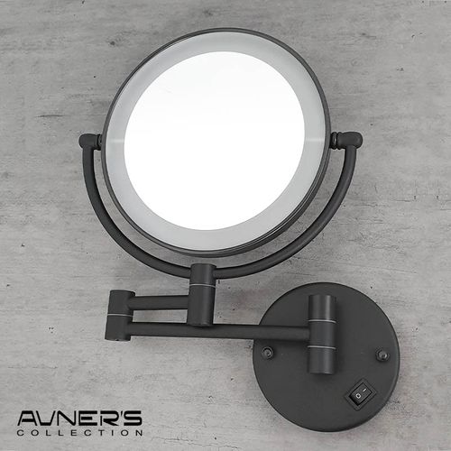 מראה מגדילה עם תאורה פי 7 שחור M25-BL