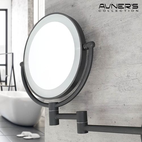 מראה מגדילה עם תאורה פי 7 שחור M25-BL