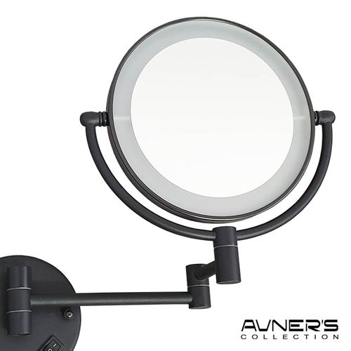 מראה מגדילה עם תאורה פי 7 שחור M25-BL