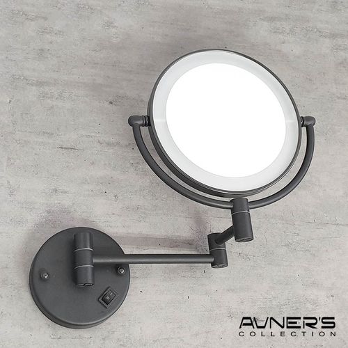 מראה מגדילה עם תאורה פי 7 שחור M25-BL