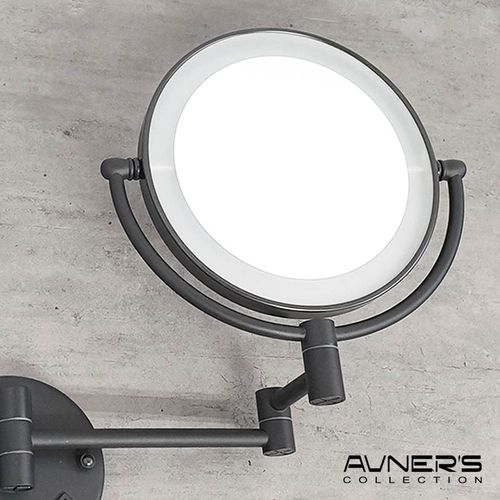 מראה מגדילה עם תאורה פי 7 שחור M25-BL