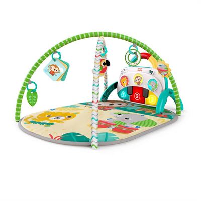 משטח פעילות מוסיקלי 4 ב-1 עם פסנתר ותוף – ספארי טרופי ברייט סטארטס bright starts