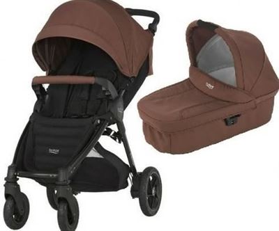 עגלת תינוק בי אגיל פלוס B-Agile Plus + סל שכיבה ברייטקס BRITAX - חום