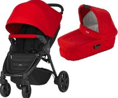 עגלת תינוק בי אגיל פלוס B-Agile Plus + סל שכיבה ברייטקס BRITAX - אדום