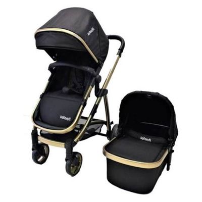 עגלת תינוק משולבת infanti דיימונד Diamond DLX - שחור/זהב