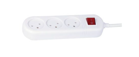 מפצל שלושה שקעים כולל מפסק וכבל 1 מטר OMEGA om-q-03k-1m