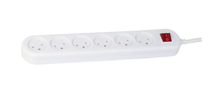 מפצל 6 שקעים עם מפסק וכבל 1 מטר OMEGA om-q-06k-1m