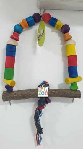 צעצוע לתוכים נדנדה גדולה עשויה מעץ
