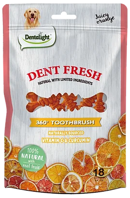 Dent Fresh - חטיף דנטלי עם ויטמין C בטעם תפוז 150 גרם