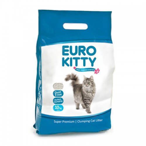 חול לחתולים יורוקיטי Euro Kitty מתגבש וריחני