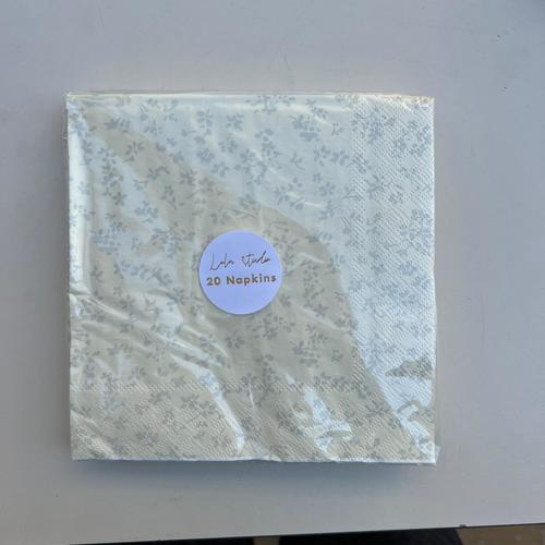 מפית Cool gray flowers - Cream