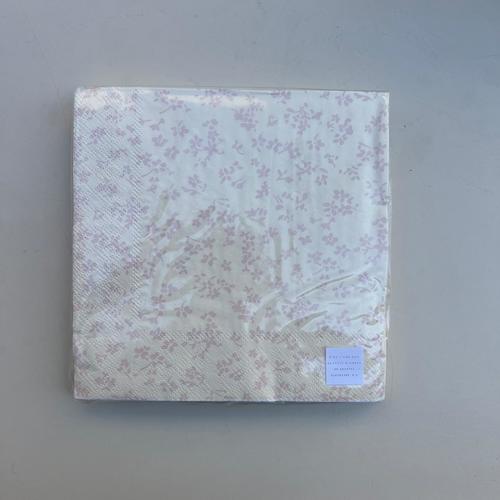 מפית - Cream with Pink flowers