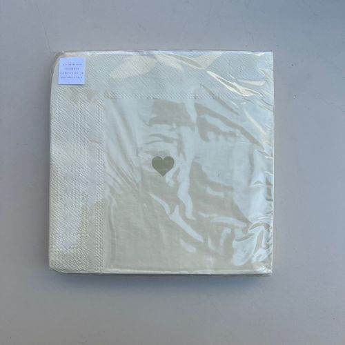 מפית - Cream with mini Khaki Heart