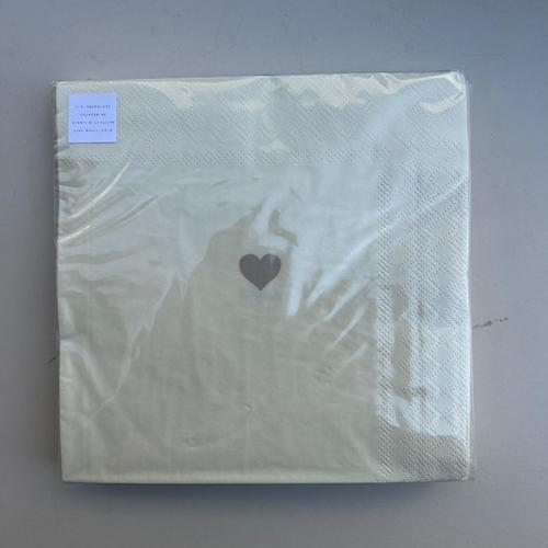 מפית - Cream with mini Khaki Heart