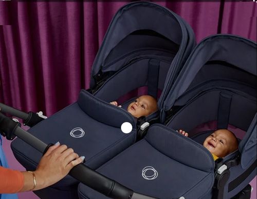 בוגבו דונקי 5 Bugaboo Donkey-תאומים צבע עגלה: מרכב: שחור, גגון ובדים: שחור מידנייט