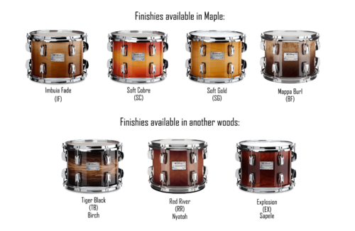 מערכת תופים מקצועית 100% עץ מייפל 22 אינץ' בצבע soft cobre burst מסדרת Eyedentity מבית Odery-(Brazil)