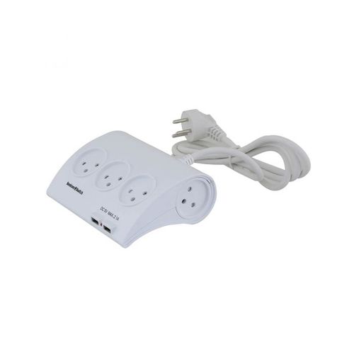 רב שקע 5+מטען 2xUSB 2.1A מעוצב semicom