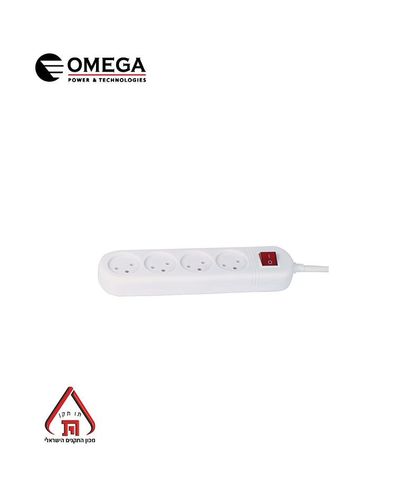 תמונת מוצר נוספת רב שקע +מפסק 4 שקעים 2.7 מטר OMEGA