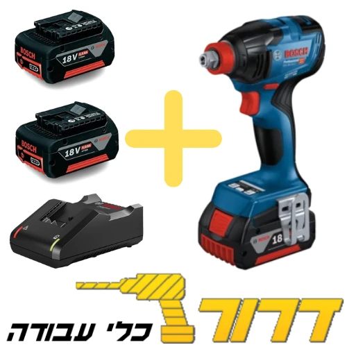 מברגת אימפקט BOSCH GDX 18V-210C + שתי סוללות 5Ah + מטען + מזוודה