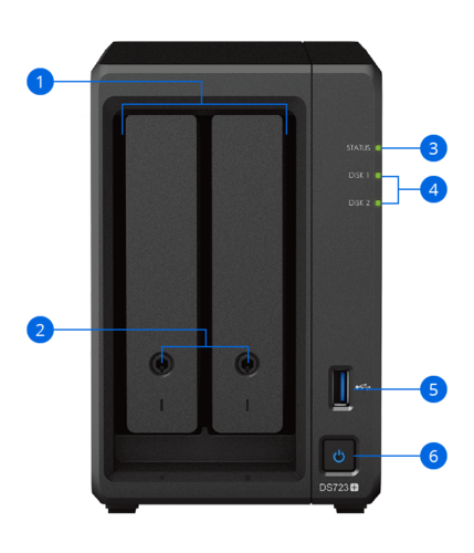 שרת אחסון NAS ללא כוננים Synology DiskStation DS723+ 2-Bay